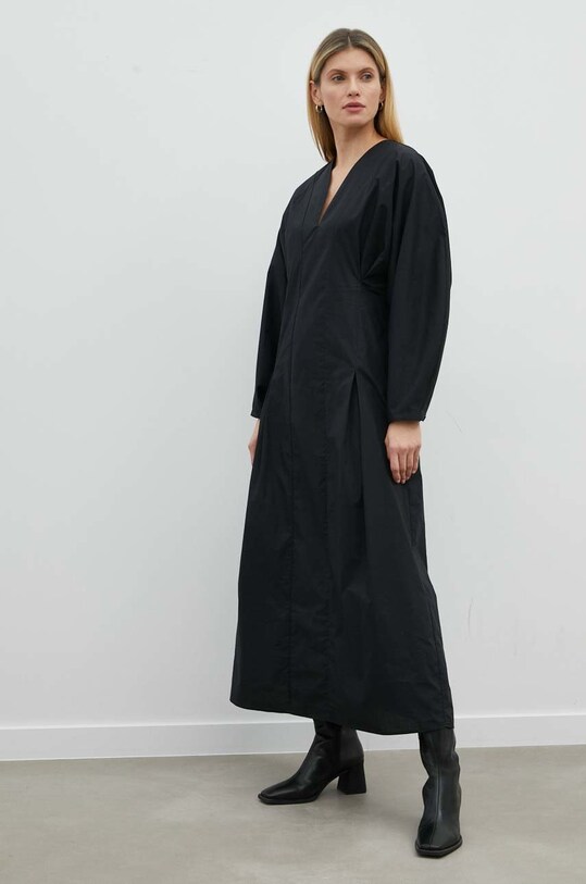 By Malene Birger rochie din bumbac maxi negru Q70321060