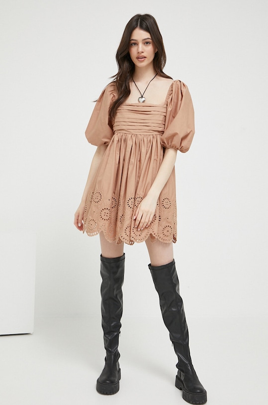 Φόρεμα Abercrombie & Fitch KI159.2880.420 καφέ SS23