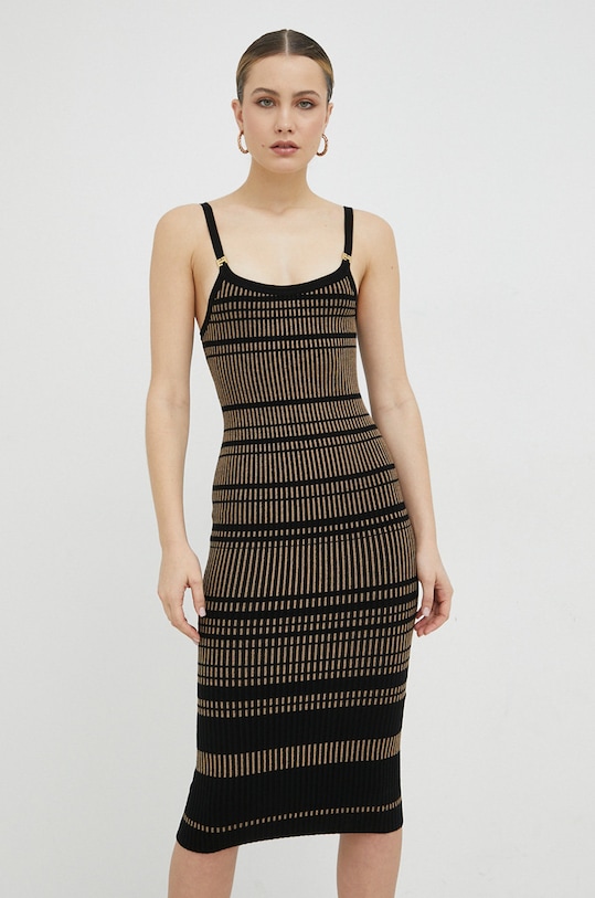 Šaty Elisabetta Franchi pletenina čierna AM65M31E2