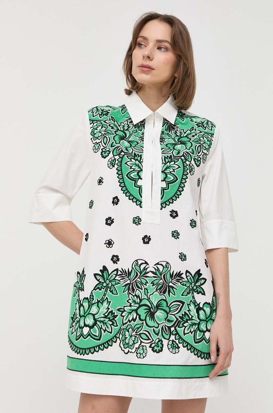 Red Valentino sukienka bawełniana wzorzyste biały 2R0VA23N6T4