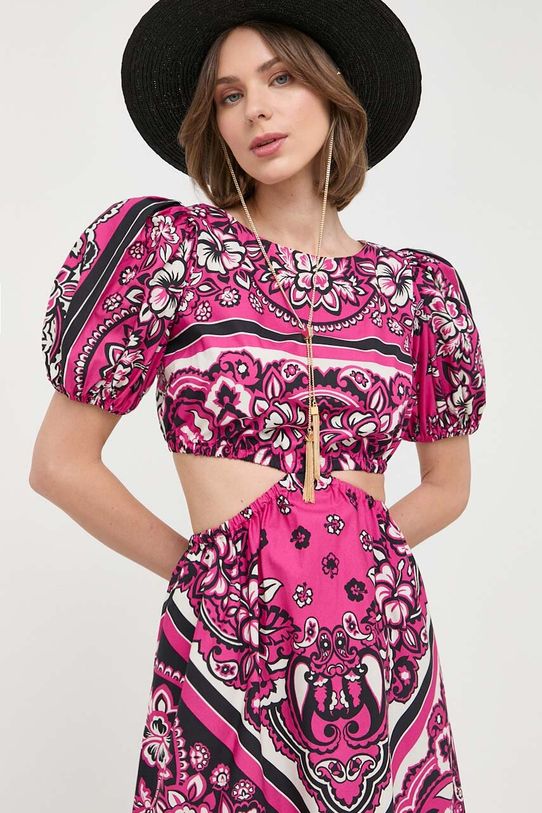 Red Valentino sukienka bawełniana 2R0VAHK06SM fioletowy SS23