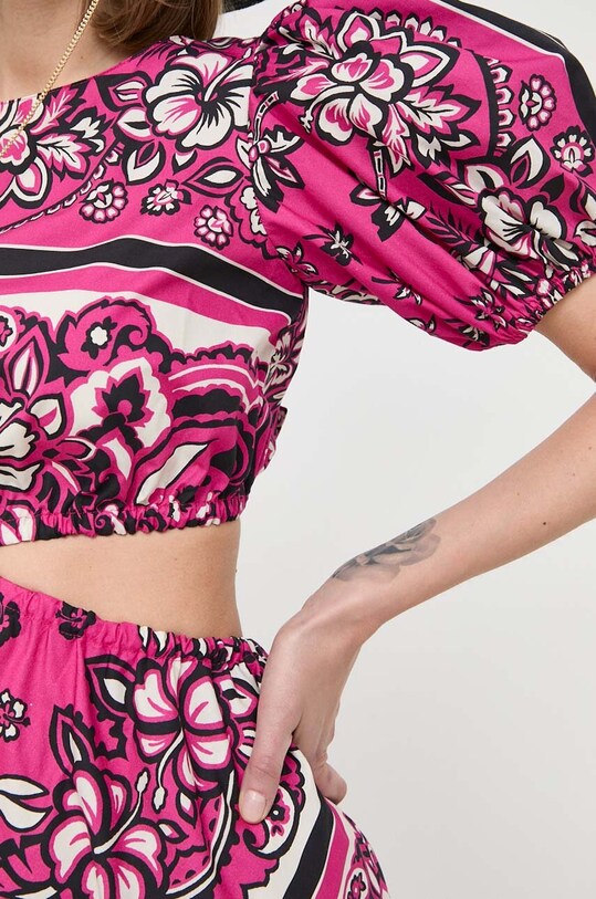 Bavlněné šaty Red Valentino 2R0VAHK06SM fialová