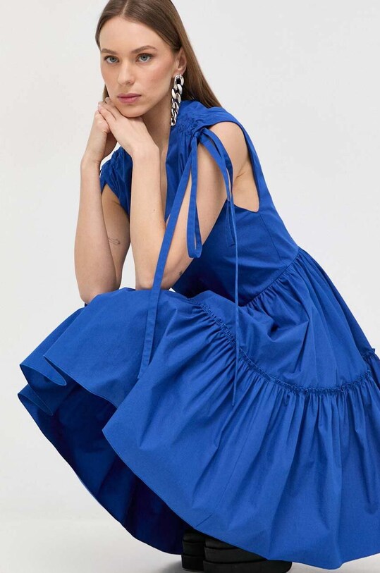 Бавовняна сукня Red Valentino блакитний 2R3VAGL06PD