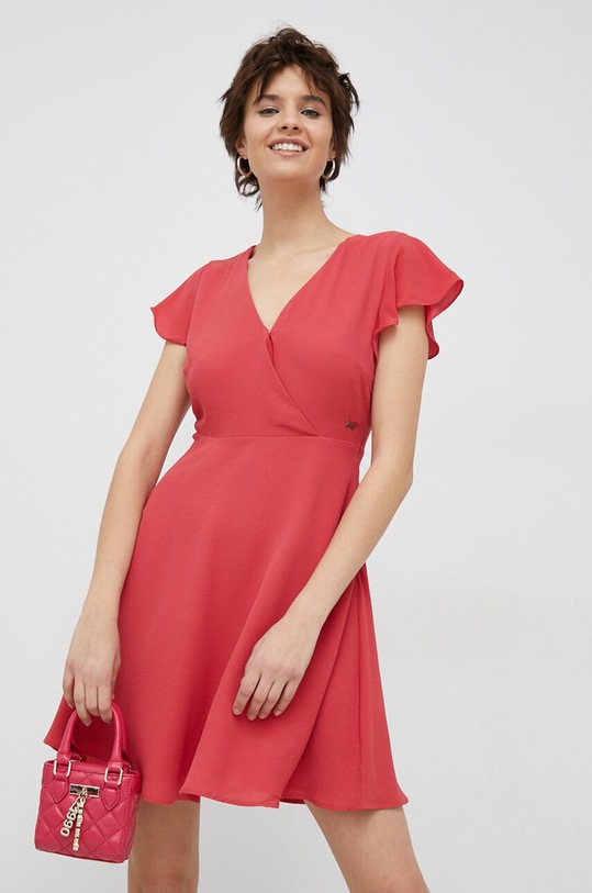 Pepe Jeans sukienka Patrizia z elastanem czerwony PL953269.217