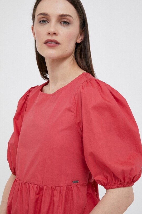 Pepe Jeans sukienka bawełniana Bella czerwony PL953238.217