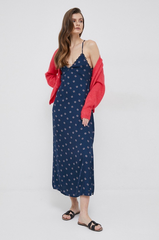 Šaty Pepe Jeans Pala maxi námořnická modř PL953297.0AA