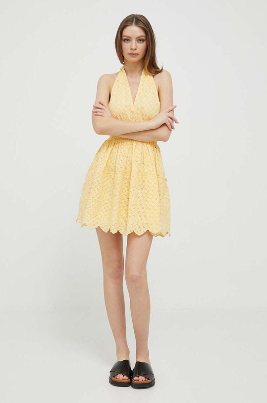 Βαμβακερό φόρεμα Pepe Jeans Cady PL953301.039 κίτρινο SS23