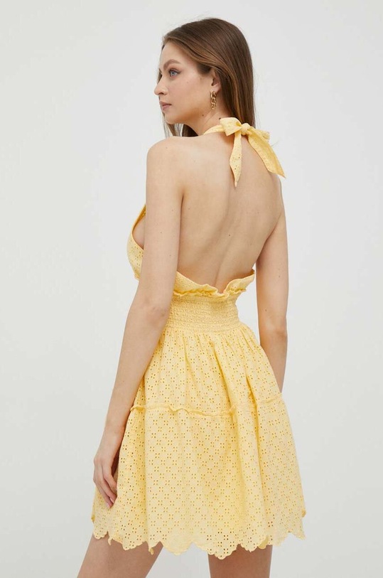 Odzież Pepe Jeans sukienka bawełniana Cady PL953301.039 żółty