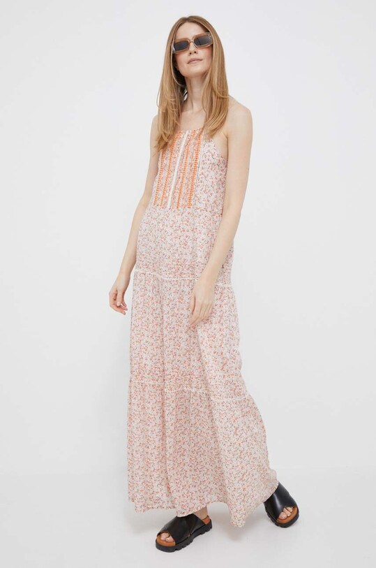 Šaty Pepe Jeans kvetinový oranžová PL953266.0AA