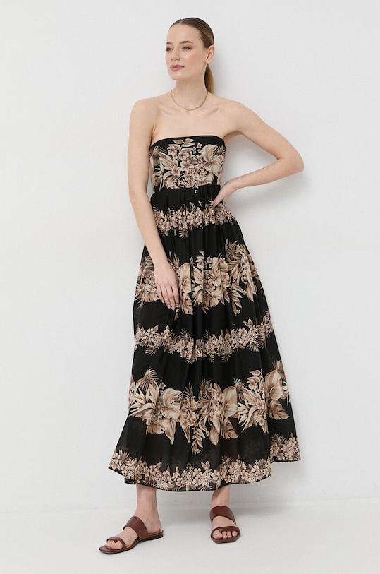 Хлопковое платье Twinset узор чёрный 231TT2450