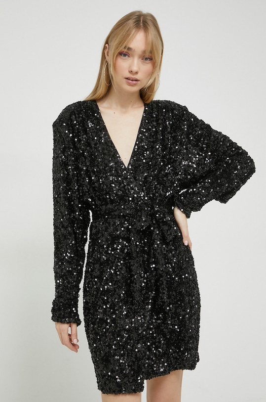 Rotate sukienka szpic czarny RT2292