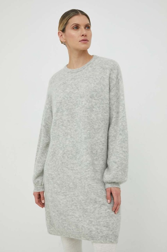 American Vintage sukienka wełniana szary VITO14BE23
