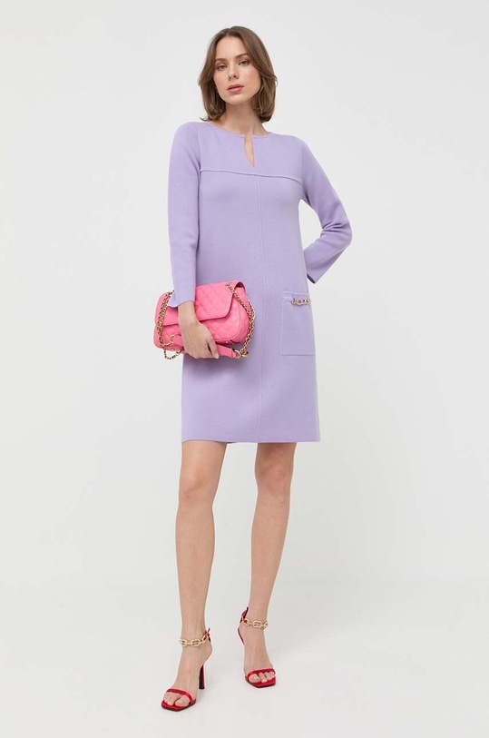 Luisa Spagnoli vestito in lana Monologo mini violetto 57823