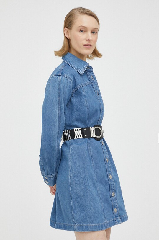 Rifľové šaty Levi's bavlna modrá A4585.0001