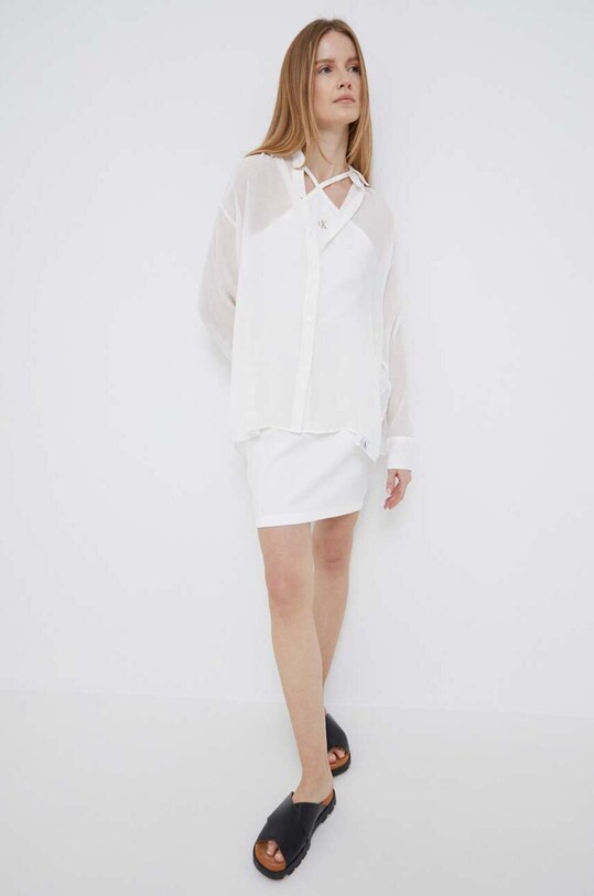Бавовняна сукня Calvin Klein Jeans J20J220752.PPYX білий SS23