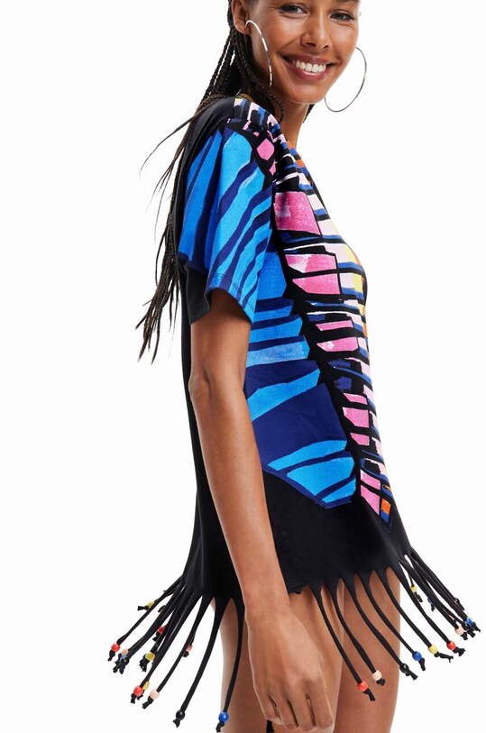 Odzież Desigual t-shirt bawełniany 23SWMK23 czarny