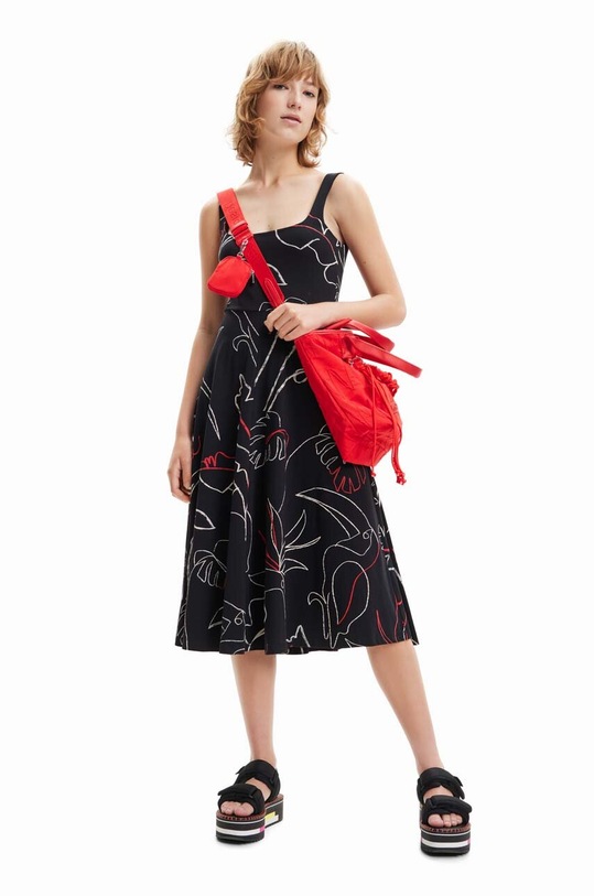 Desigual rochie midi negru 23SWVK15