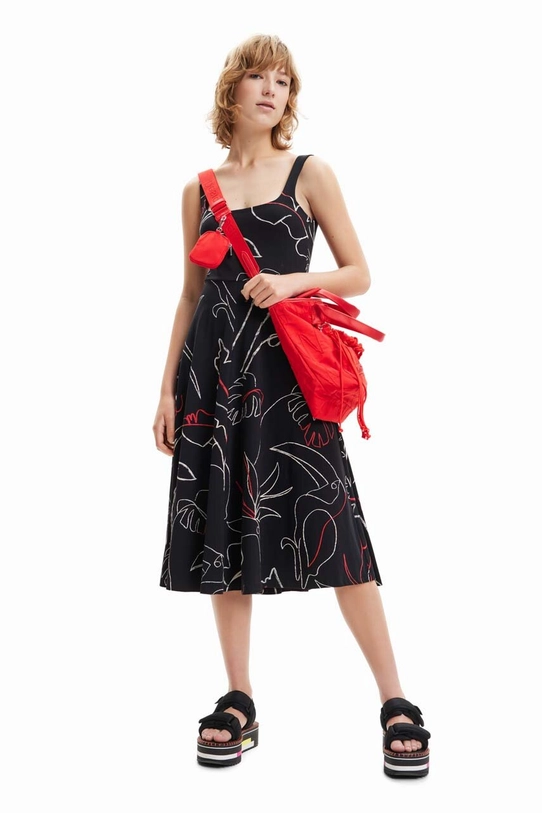 Desigual rochie midi negru 23SWVK15