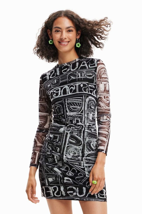 Φόρεμα Desigual casual μαύρο 23SWVK23