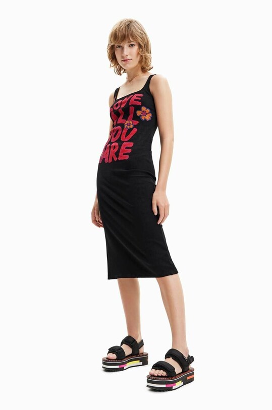 Odzież Desigual sukienka 23SWVK70 czarny