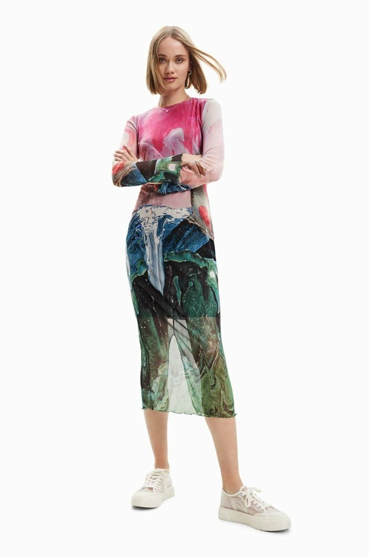 Desigual vestito midi multicolore 23SWVK78