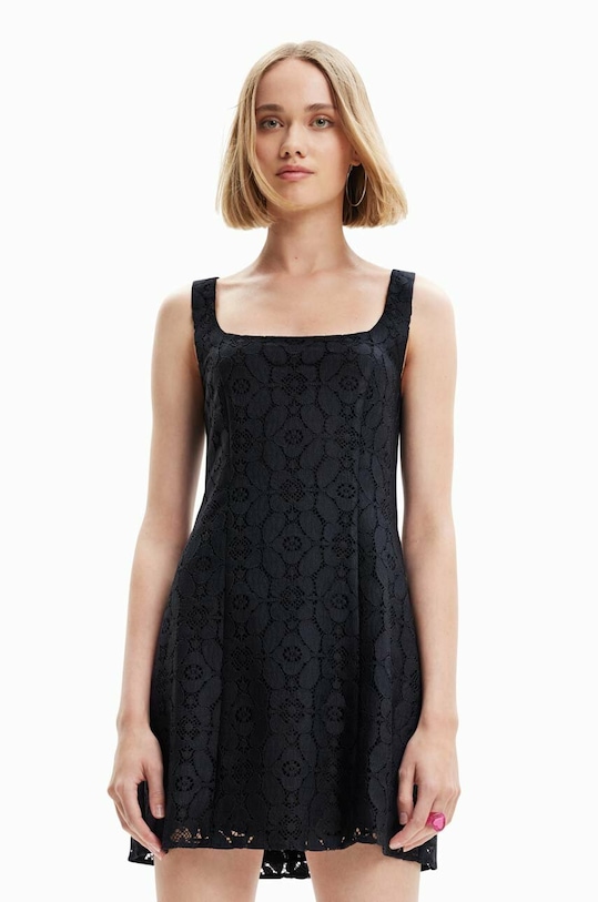 Desigual sukienka tkanina czarny 23SWVW02