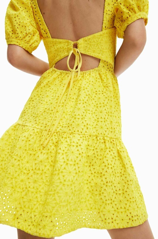 Îmbrăcăminte Desigual rochie din bumbac 23SWVW85 galben