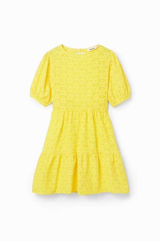 Desigual rochie din bumbac 23SWVW85 galben