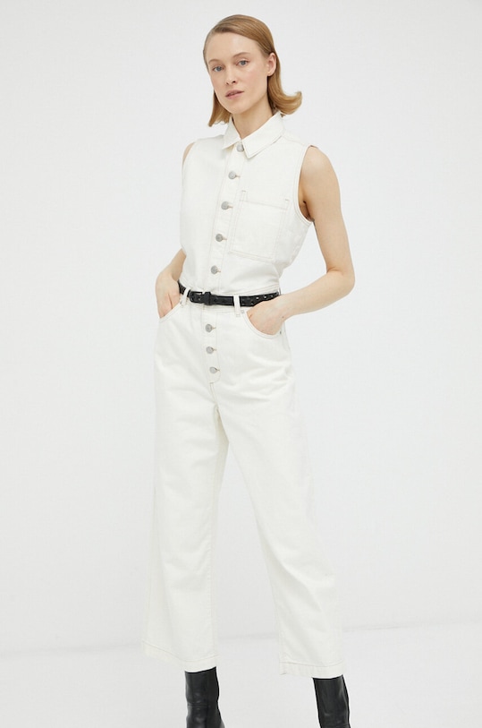 Levi's salopeta jeans cu guler bej A4850.0000