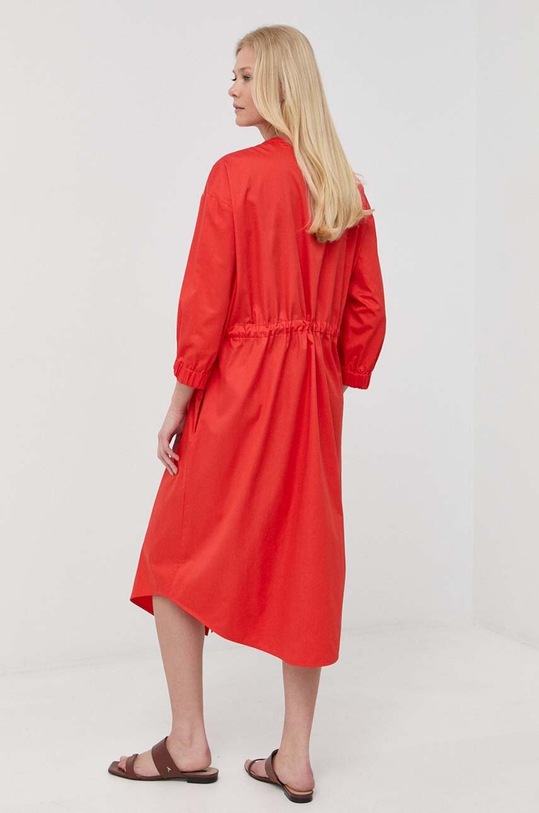 Βαμβακερό φόρεμα Max Mara Leisure 2332210136600 κόκκινο SS23