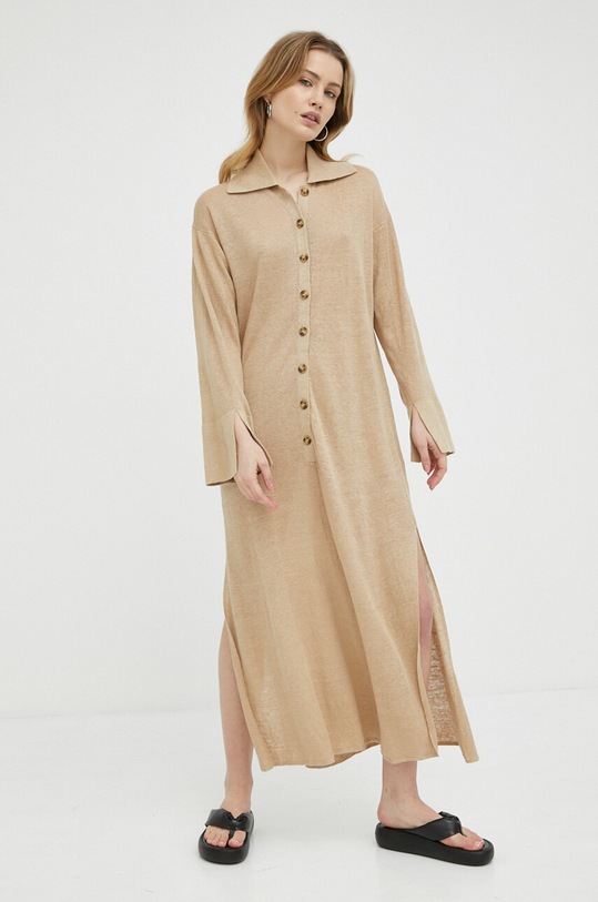 By Malene Birger rochie din in Thoni maxi bej Q71637001