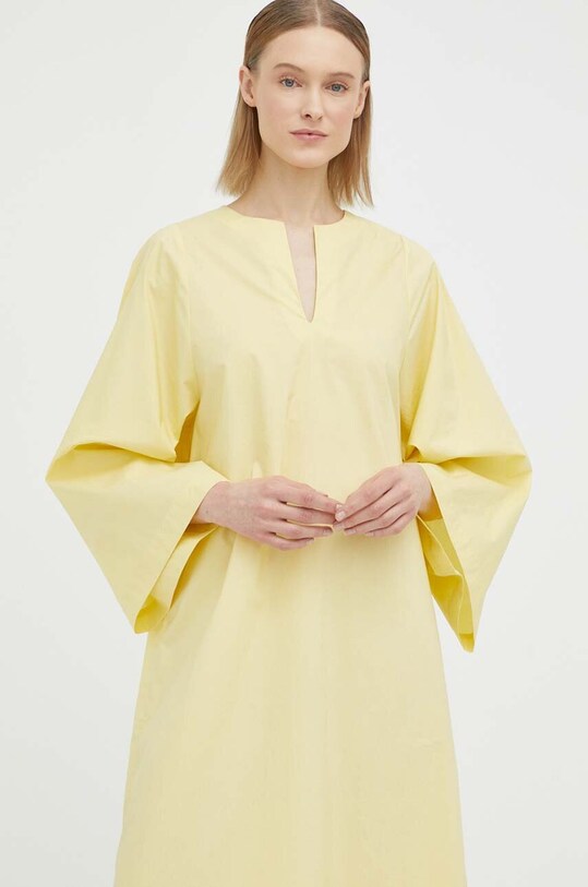 By Malene Birger sukienka bawełniana Q71873017 żółty SS23
