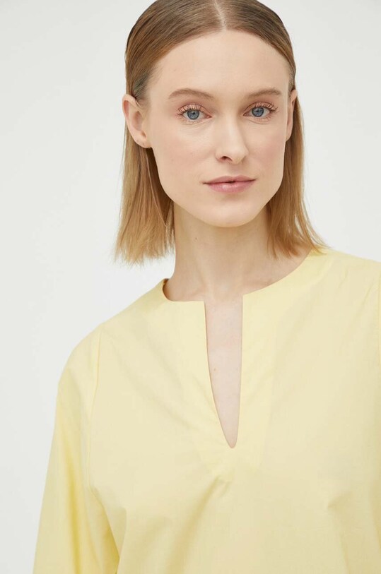 By Malene Birger sukienka bawełniana żółty Q71873017