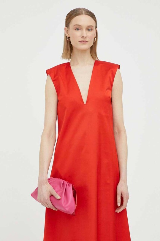 By Malene Birger rochie din lana Q71199013 rosu SS23