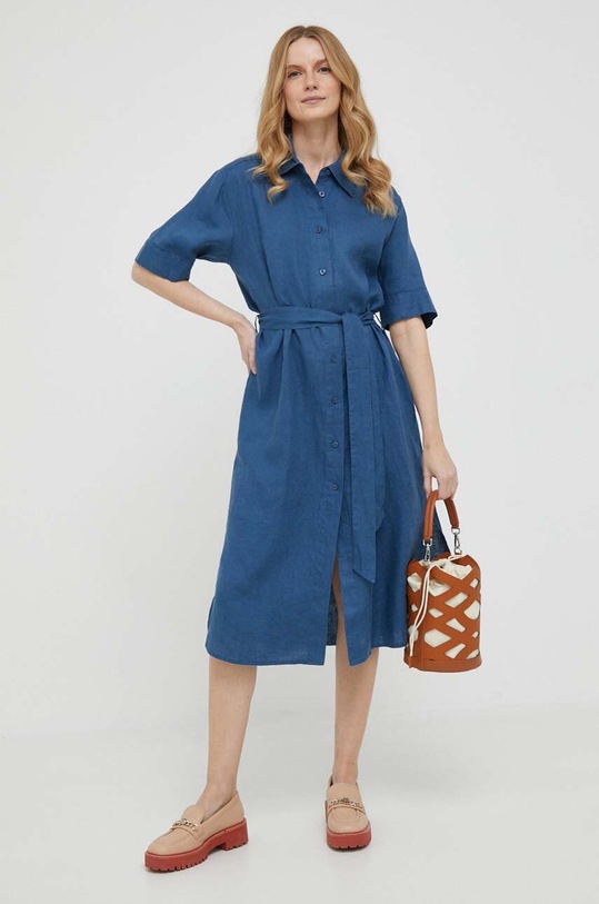 United Colors of Benetton rochie din in 4AGHDV039.217 bleumarin SS23