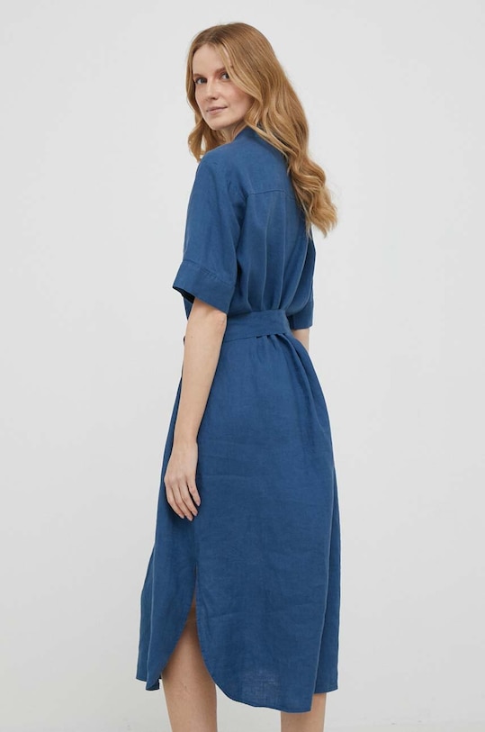 Îmbrăcăminte United Colors of Benetton rochie din in 4AGHDV039.217 bleumarin
