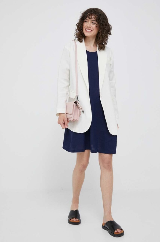 Plátěné šaty United Colors of Benetton 4AGHDV02U.252 námořnická modř SS23