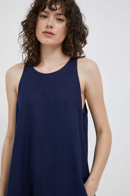 United Colors of Benetton vestito di lino blu navy 4AGHDV02U.252