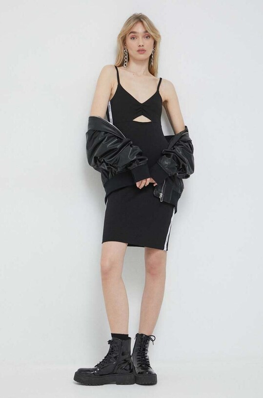 Хлопковое платье HUGO 50486391 чёрный SS23