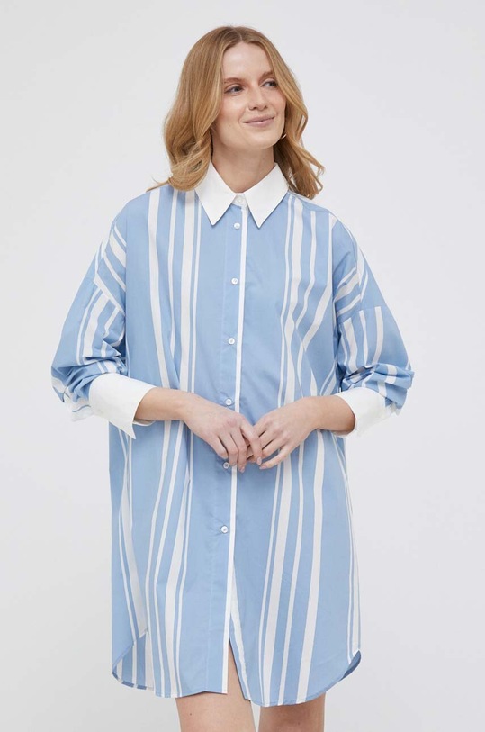 Pamučna haljina United Colors of Benetton casual plava 5ULPDQ03Y.74K