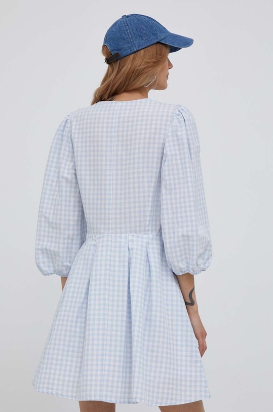 Odzież United Colors of Benetton sukienka z domieszką lnu 4YCNDV04T.913 niebieski