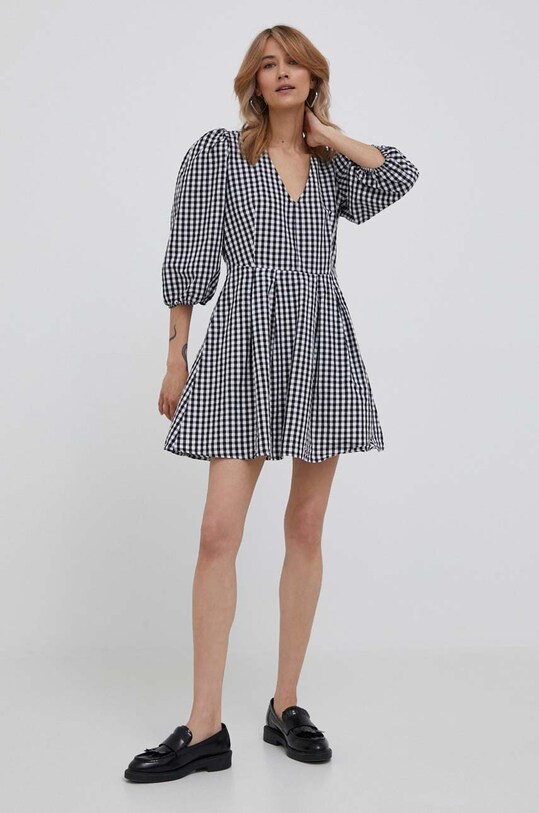 Φόρεμα από λινό μείγμα United Colors of Benetton 4YCNDV04T.914 μαύρο SS23