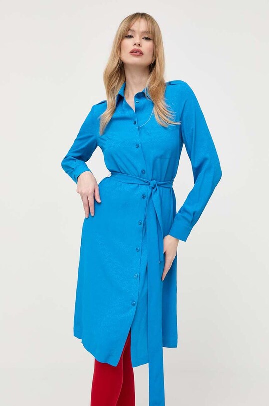 Φόρεμα από συνδιασμό μεταξιού Pinko 100126.A01P μπλε AW23