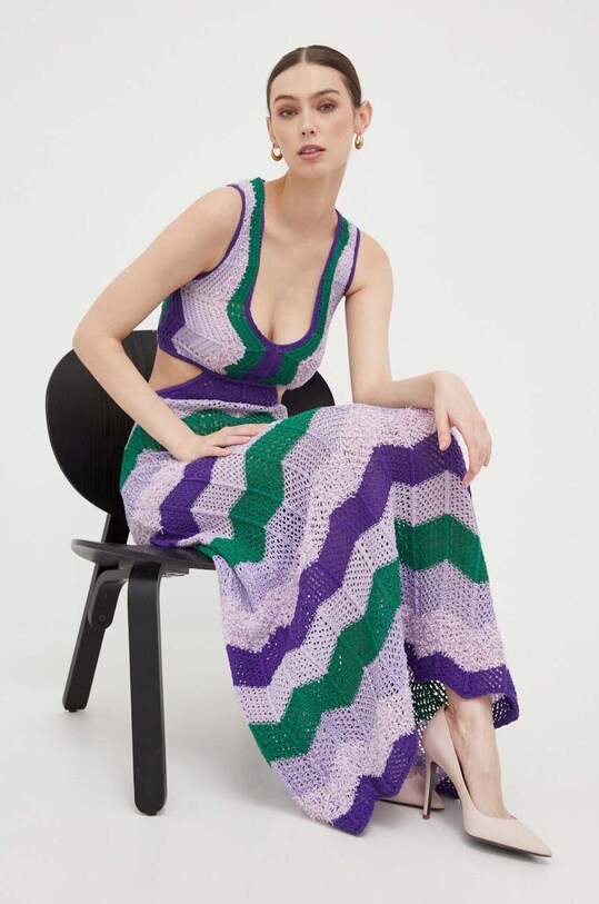 Pinko sukienka szpic fioletowy 101170.A0V0