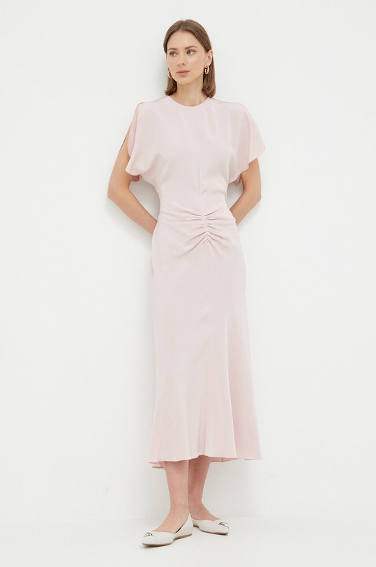 Šaty Victoria Beckham Gathered 1223WDR004614A růžová SS23