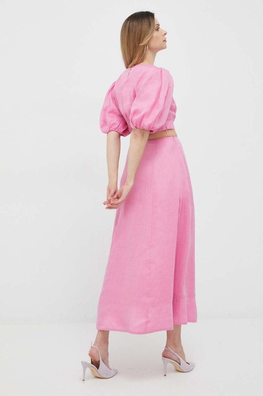 Oblečenie Ľanové šaty Bardot 58456DB1.LILI.PINK ružová