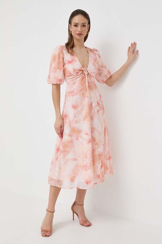 Bardot vestito midi arancione 58299DB1.SUNSHINE