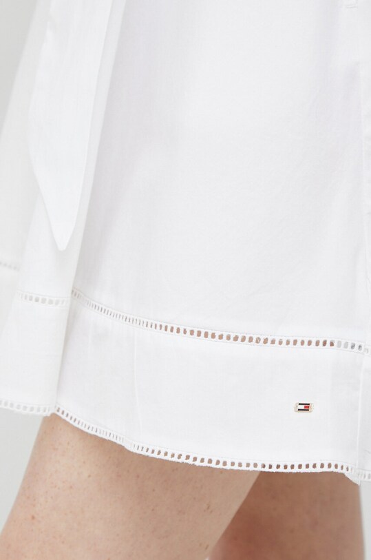 Βαμβακερό φόρεμα Tommy Hilfiger λευκό WW0WW37962.PPYX