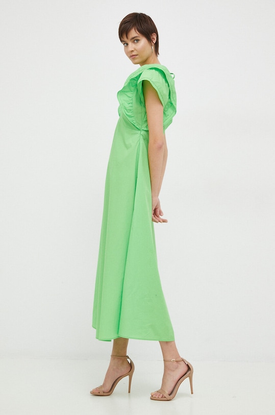 Tommy Hilfiger rochie din bumbac WW0WW38738.PPYX verde SS23