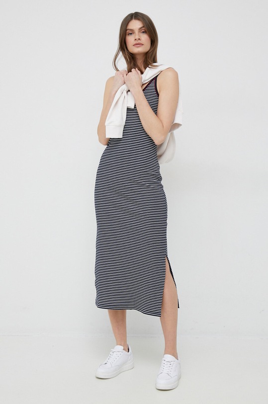 Šaty Tommy Hilfiger midi námořnická modř WW0WW37834.PPYX